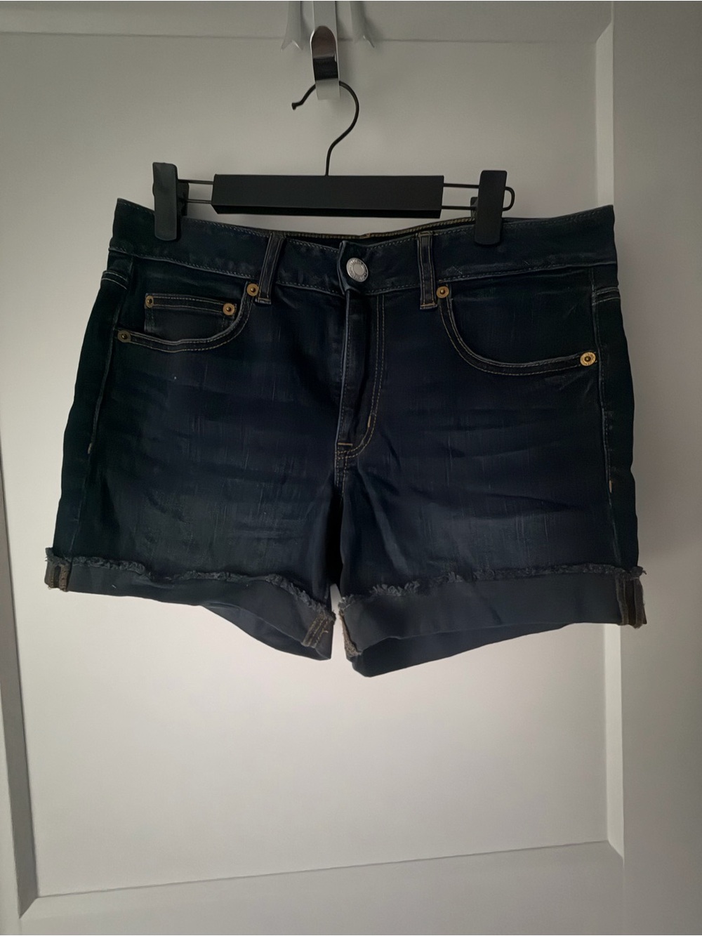 American Eagle Outfitters Navy Blue Denim Cutoff Shorts 6
